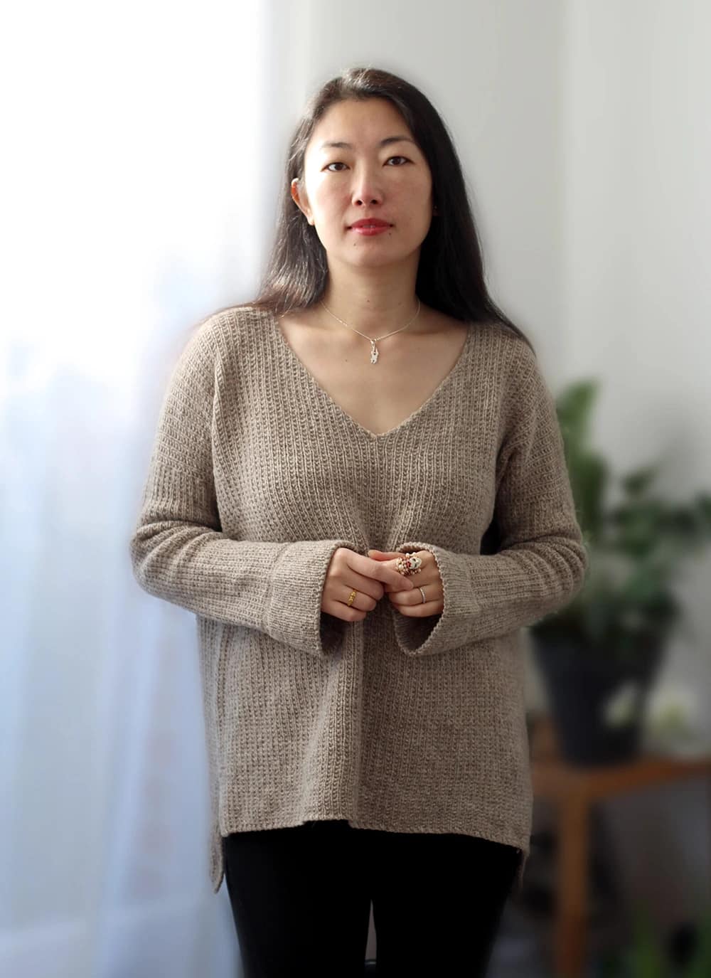 pull femme confortable tricot modèle Jianyue 2