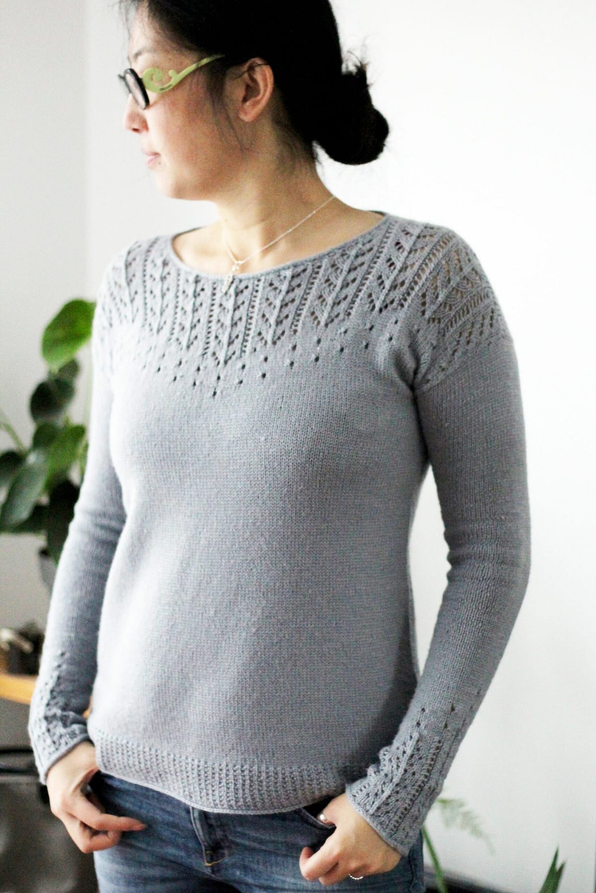 patron tricot pull femme Ollay modèle léger top down