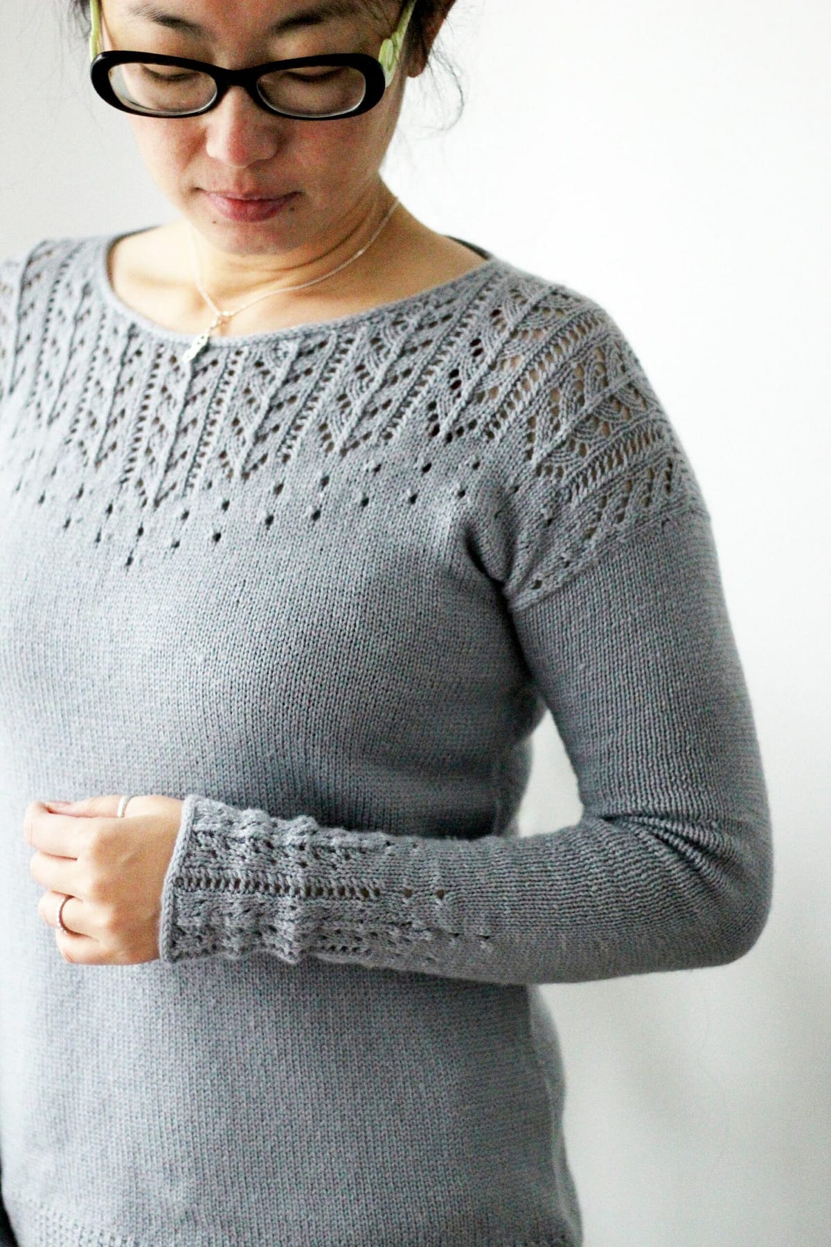 pull tricot femme léger dentelle modèle Ollay