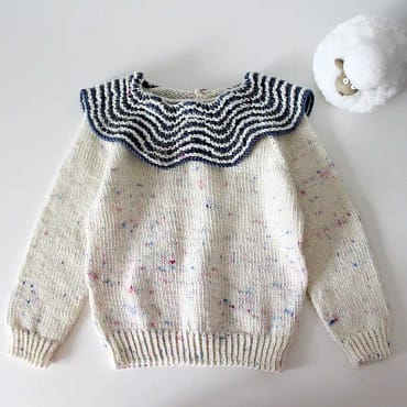 patron tricot pull enfant PrincesseD col en vagues Xiaowei Design