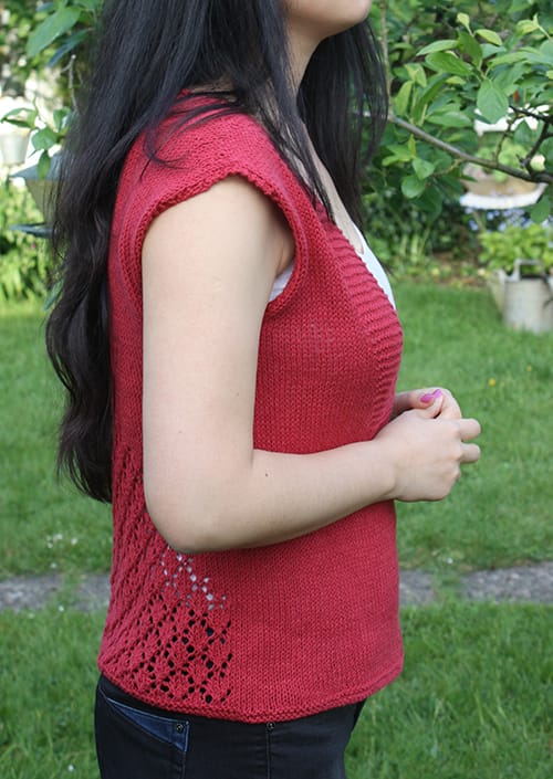 top femme tricot CeriseTop Xiaowei Design