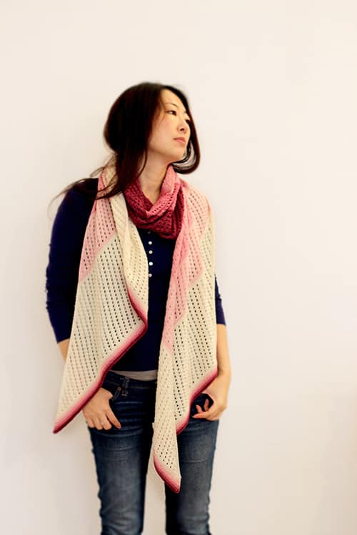 patron PDF châle dentelle sur mesure Filicophyta