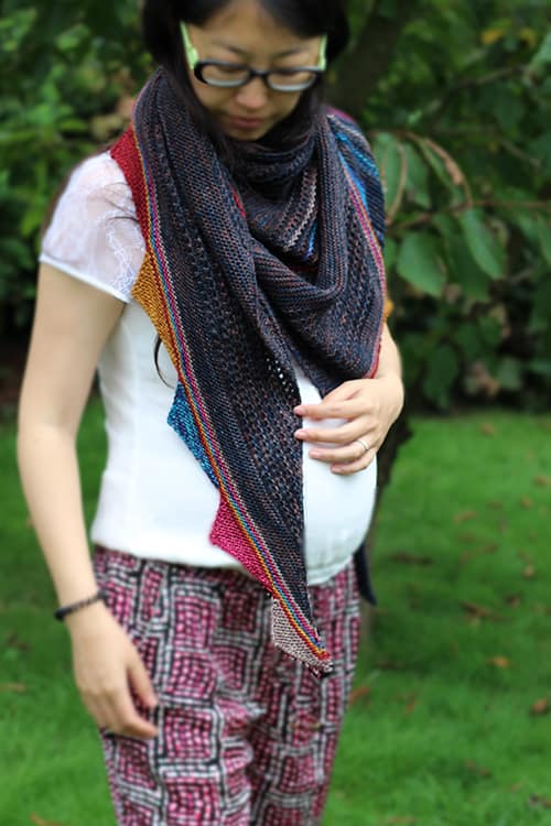 patron PDF tricot châle coloré Give Me a Color
