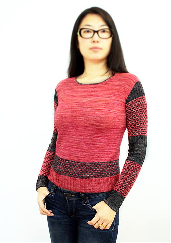 patron tricot pull femme Grande Muraille modèle texturé