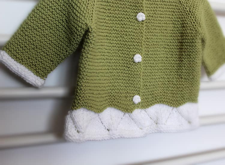 patron tricot cardigan bébé Petite cerise dentelle top-down