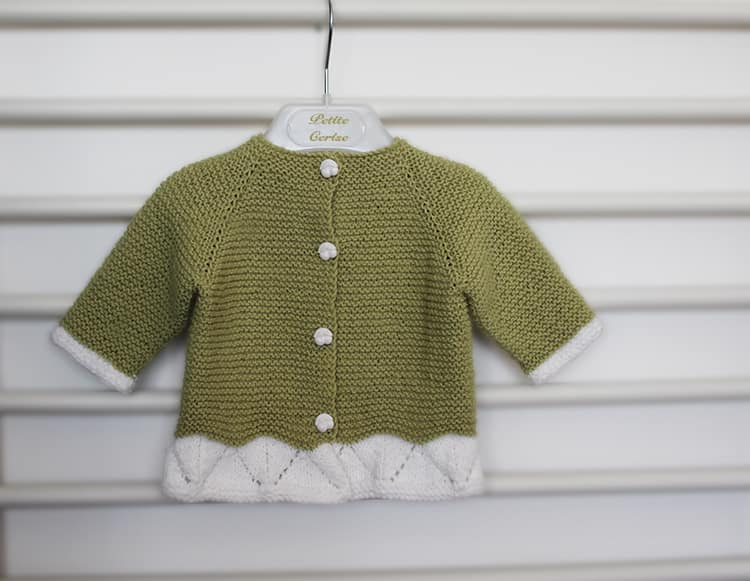 patron PDF tricot pull enfant cardigan Petite cerise