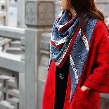 patron PDF tricot châle triangle Witoc 1